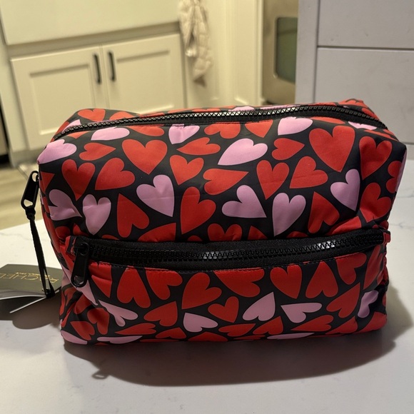 RACHEL Rachel Roy Red and Pink Heart Cosmetic Bag - Picture 2 of 6